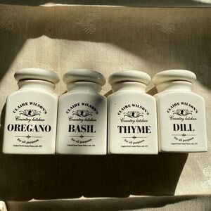 Clair Wilson’s Country Kitchen Spice Jars set of 4